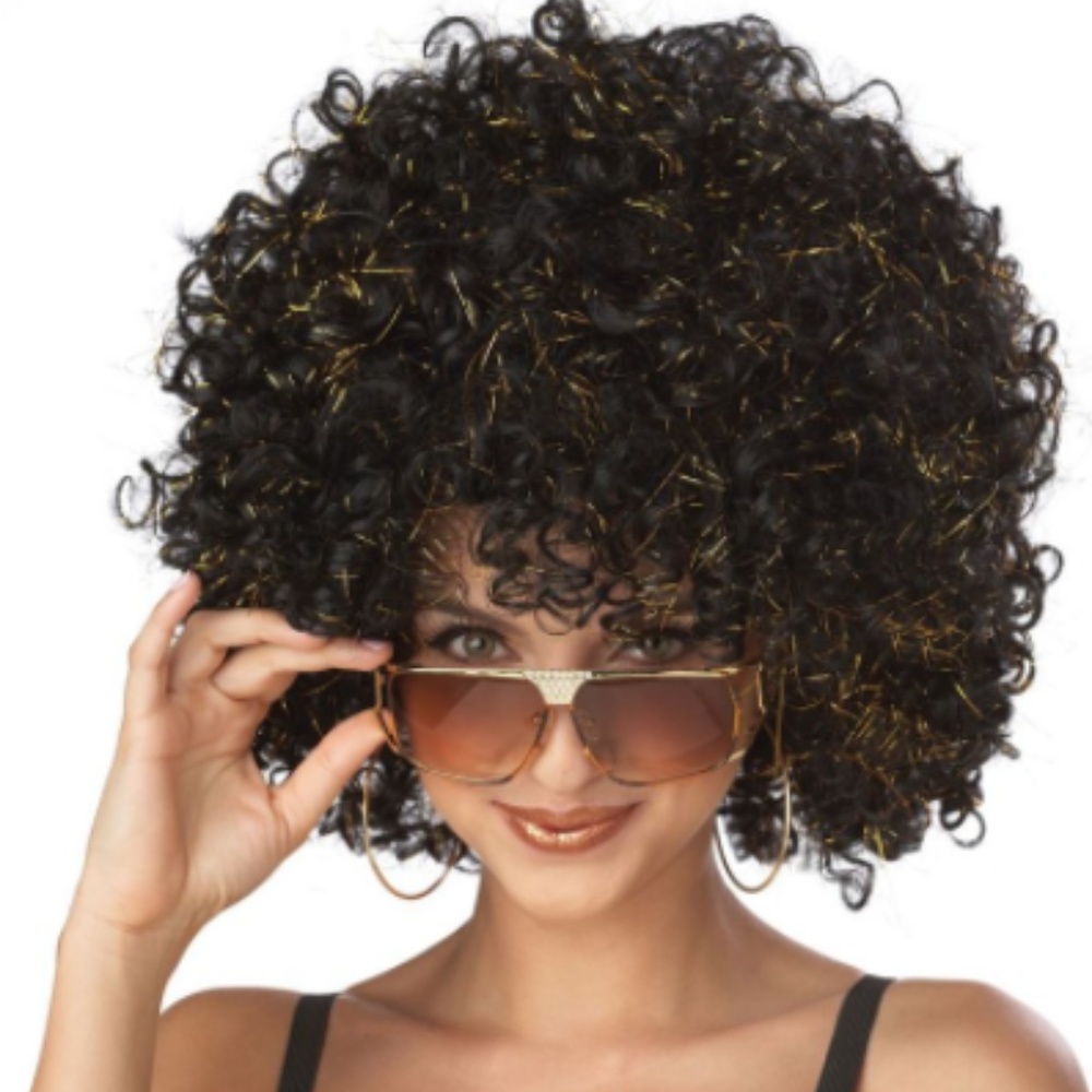 California Costume Disco Glitter Wig (Black)